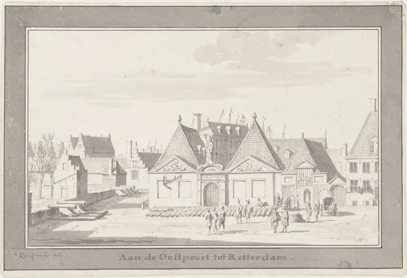 Het Geschuthuis en Ammonitiehuis bij de Oostpoort te Rotterdam Wall Art by Unknown - High-Resolution Digital Print