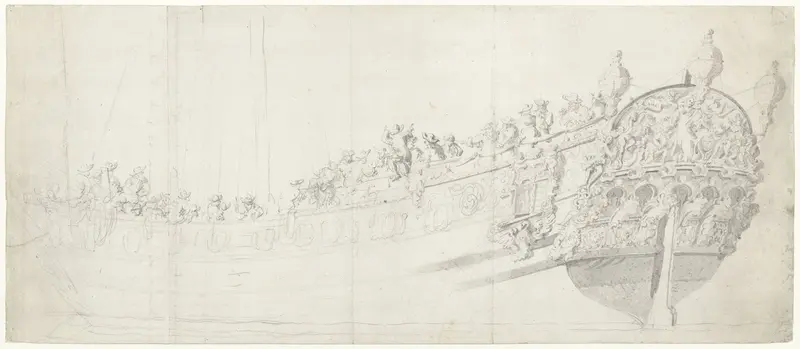 Het Hollandse oorlogsschip St. Catharina Wall Art by Willem van de Velde (II) - High-Resolution Digital Print