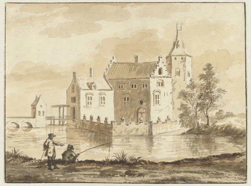 Het huis Munniekenhof bij het dorp Grijpskerk in Walcheren Wall Art by Abraham Rademaker - High-Resolution Digital Print
