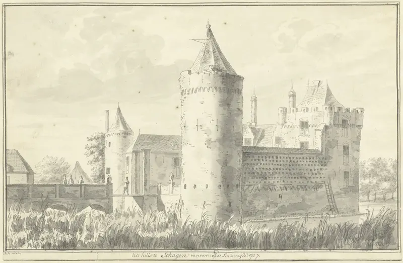 Het Huis te Schagen Wall Art by Abraham de Haen (II) - High-Resolution Digital Print