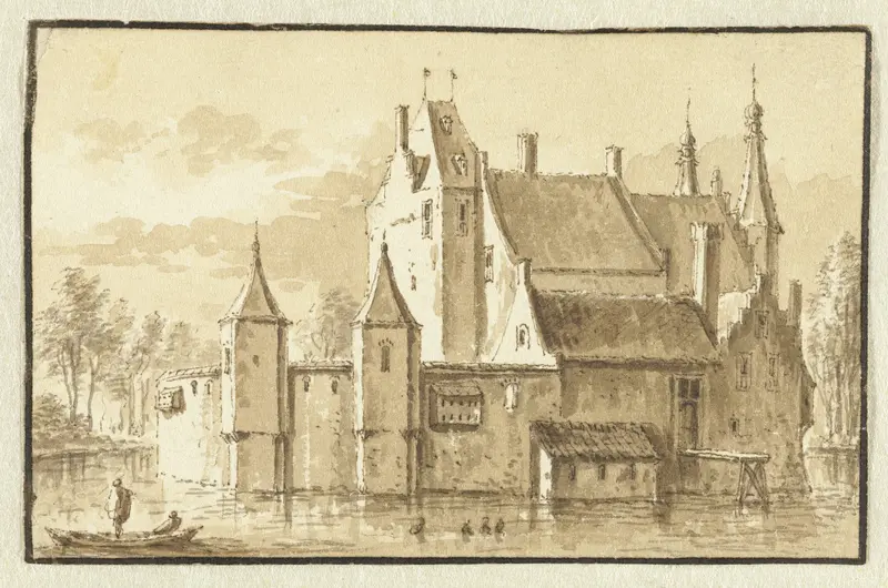 Het huis Ter Does bij Leiden, van achter gezien Wall Art by Abraham Rademaker - High-Resolution Digital Print