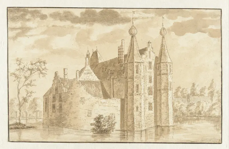 Het Huis Ter Does bij Leiderdorp Wall Art by Abraham Rademaker - High-Resolution Digital Print
