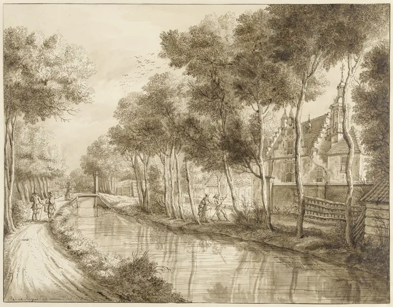 Het huis van Jhr. Quarles bij Voorburg Wall Art by Paulus Constantijn la Fargue - High-Resolution Digital Print