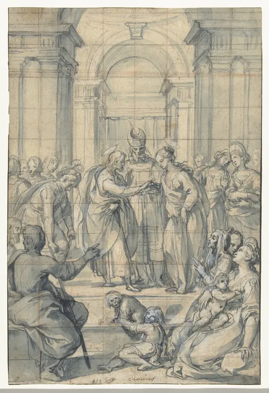 Het huwelijk van Maria en Jozef Wall Art by Rutilio di Lorenzo Manetti - High-Resolution Digital Print