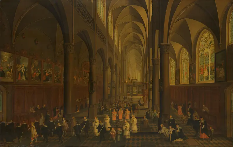 Het interieur van de Dominicanerkerk te Antwerpen Wall Art by Peeter Neeffs (I) - High-Resolution Digital Print