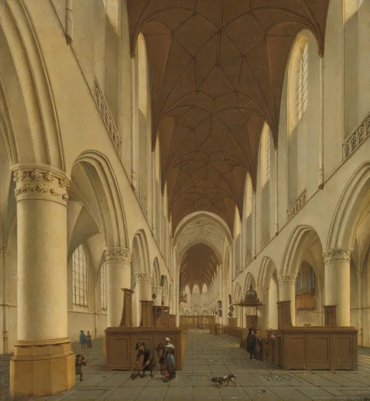 Het interieur van de Sint Bavokerk te Haarlem Wall Art by Isaak van Nickelen - High-Resolution Digital Print
