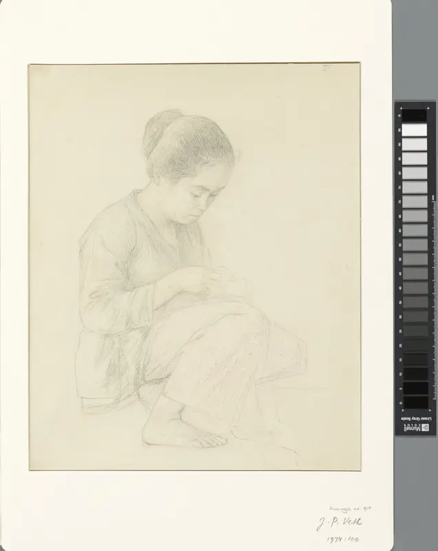 Het Javaanse meisje Siti, zittend Wall Art by Jan Veth - High-Resolution Digital Print