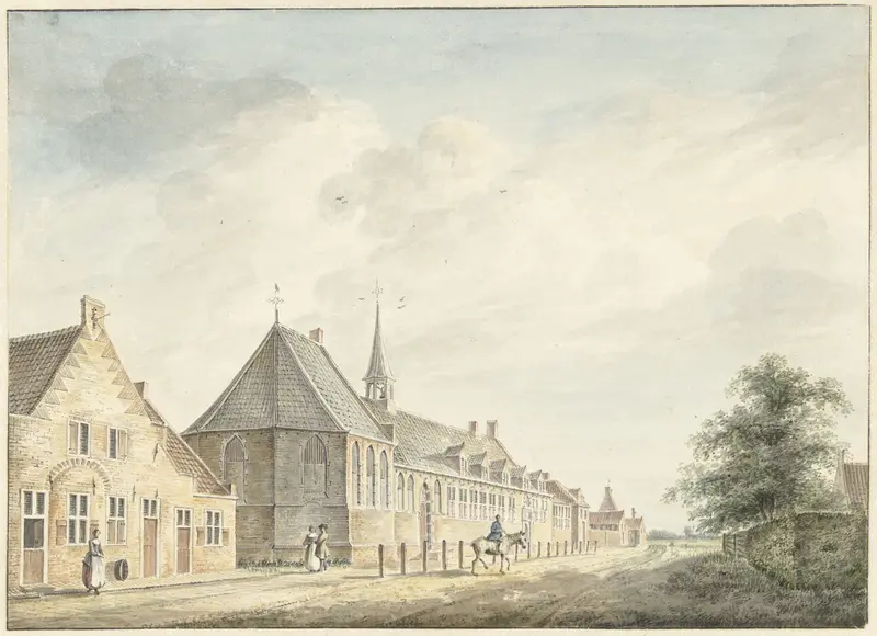 Het Jobs-gasthuis te Utrecht Wall Art by Jacobus Versteegen - High-Resolution Digital Print