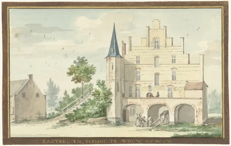 Het kasteel en school te Wouw Wall Art by Unknown - High-Resolution Digital Print