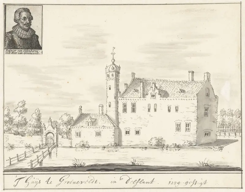 Het kasteel Groenevelt in Delfland Wall Art by anonymous - High-Resolution Digital Print