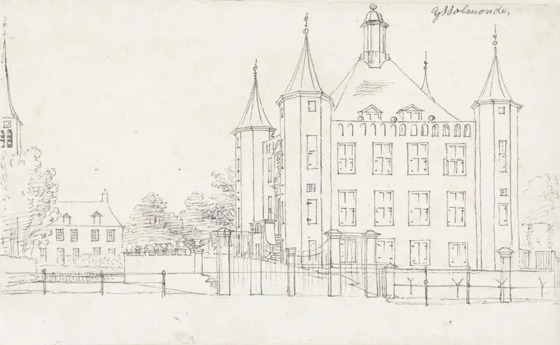 Het kasteel te IJsselmonde met links de kerktoren Wall Art by Cornelis Pronk - High-Resolution Digital Print