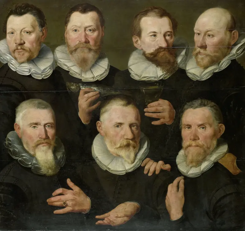 Het korporaalschap van kapitein Pieter Dircksz Hasselaer en luitenant Jan Gerritsz Hooft, Amsterdam Wall Art by Unknown - High-Resolution Digital Print