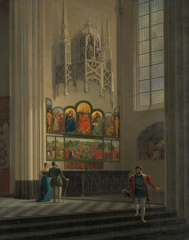 Het Lam Gods van de gebroeders van Eyck in de Sint Bavo te Gent Wall Art by Pierre François De Noter - High-Resolution Digital Print