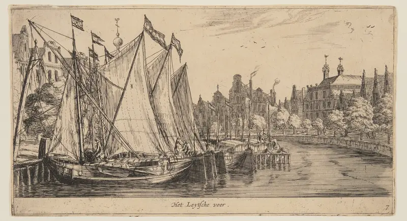 Het Leytsche veer, from Views of Amsterdam Wall Art by Reinier Nooms, called Zeeman - High-Resolution Digital Print