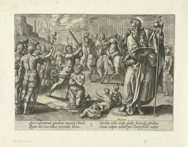 Het martelaarschap van Jakobus de Meerdere Wall Art by Hendrick Goltzius - High-Resolution Digital Print