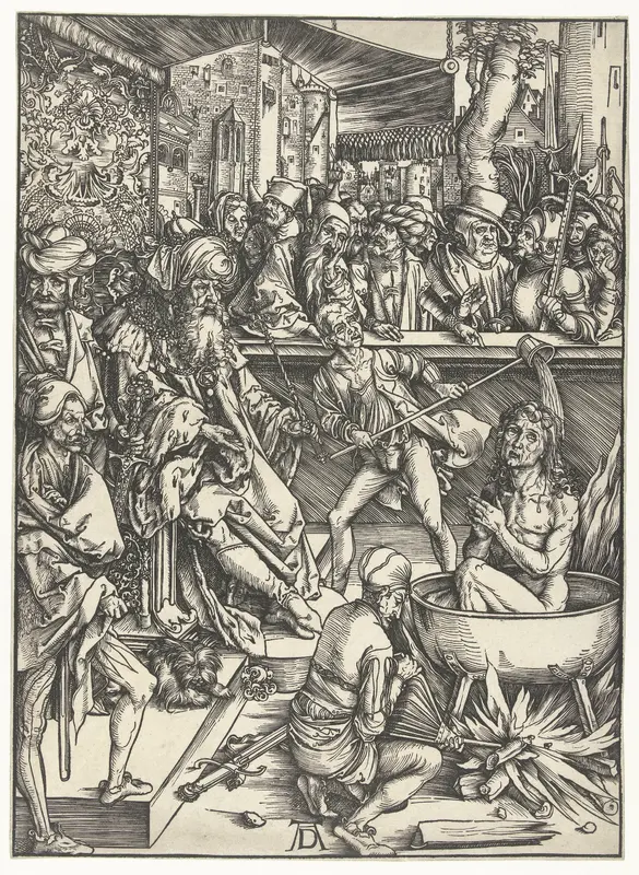 Het martelaarschap van Johannes de Evangelist Wall Art by Unknown - High-Resolution Digital Print