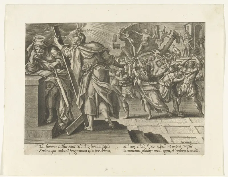 Het martelaarschap van Simon en Judas Thaddeüs Wall Art by Hendrick Goltzius - High-Resolution Digital Print