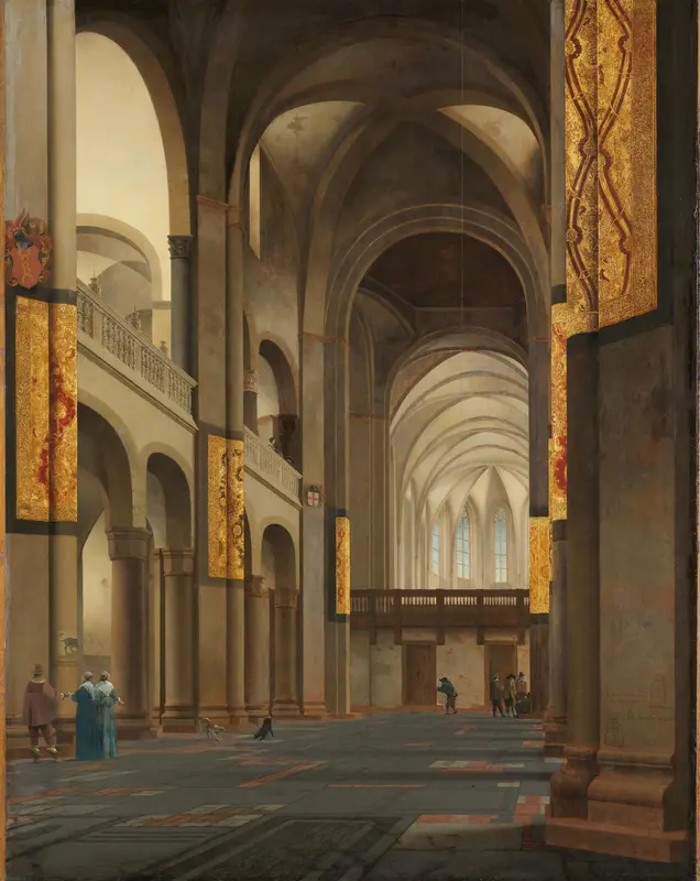 Het middenschip en koor van de Mariakerk in Utrecht Wall Art by Unknown - High-Resolution Digital Print