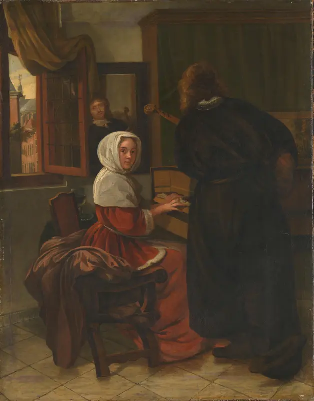 Het musicerende paar Wall Art by Unknown - High-Resolution Digital Print