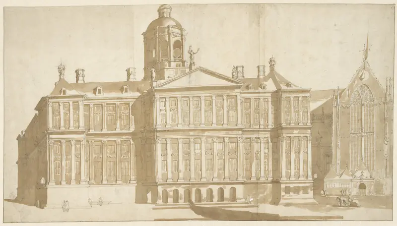 Het nieuwe stadhuis van Amsterdam, ca. 1655 Wall Art by Jacob van der Ulft - High-Resolution Digital Print