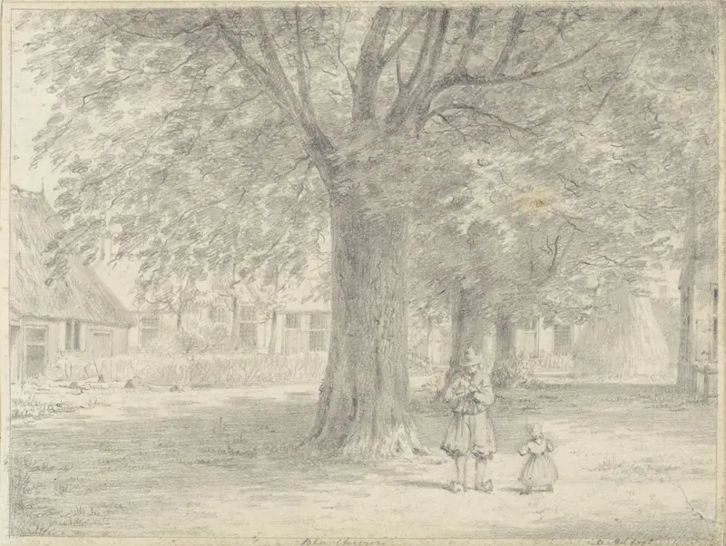 Het plein van Blaricum Wall Art by Hendrik Abraham Klinkhamer - High-Resolution Digital Print