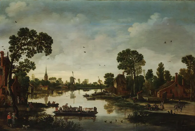 Het ponteveer Wall Art by Esaias van de Velde - High-Resolution Digital Print
