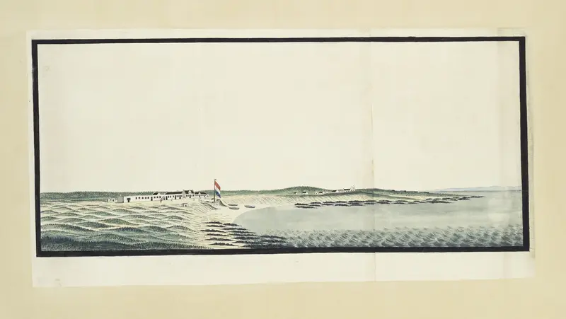 Het Posthoudershuis op Robbeneiland, vanuit zee gezien Wall Art by Unknown - High-Resolution Digital Print