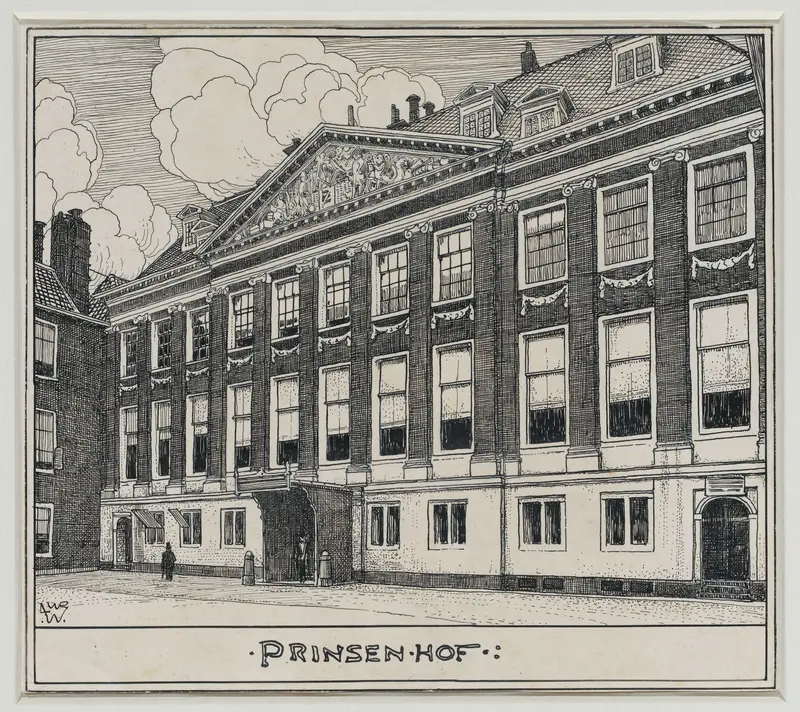 Het Prinsenhof aan de Oudezijds Voorburgwal te Amsterdam Wall Art by Willem Wenckebach - High-Resolution Digital Print