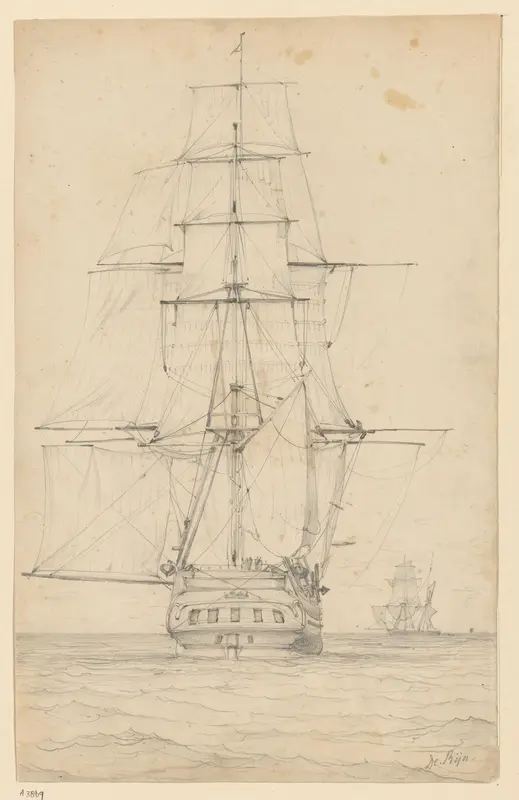 Het schip De Rijn Wall Art by Willem Anthonie van Deventer - High-Resolution Digital Print