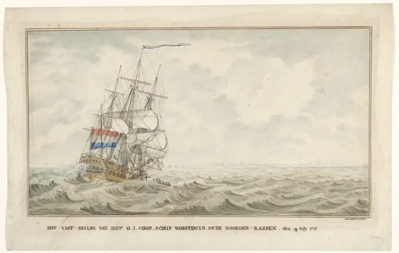 Het schip Woestduin loopt vast op de Noorderrassen, 1779 Wall Art by Unknown - High-Resolution Digital Print
