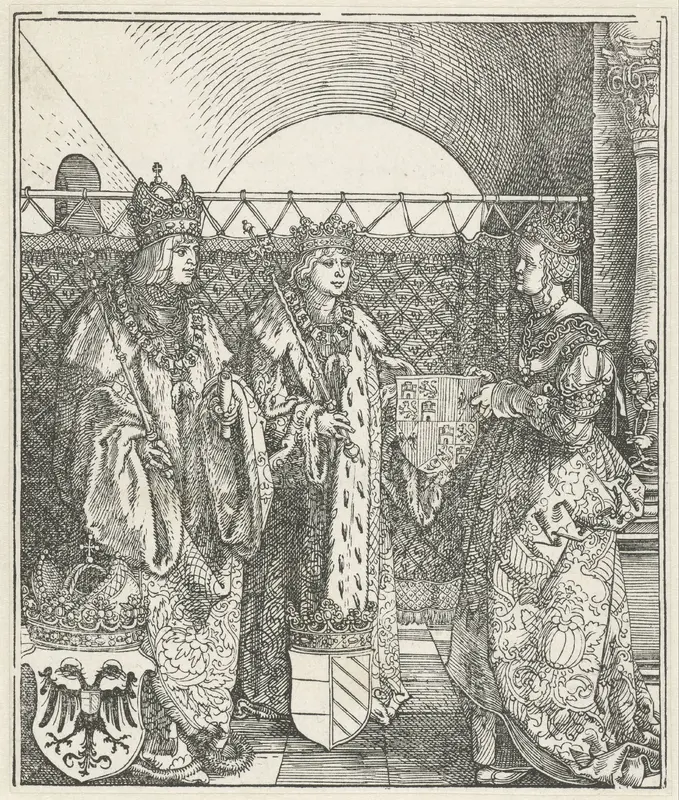 Het Spaanse huwelijk: Filips de Schone trouwt met Johanna van Castilië Wall Art by Albrecht Dürer - High-Resolution Digital Print