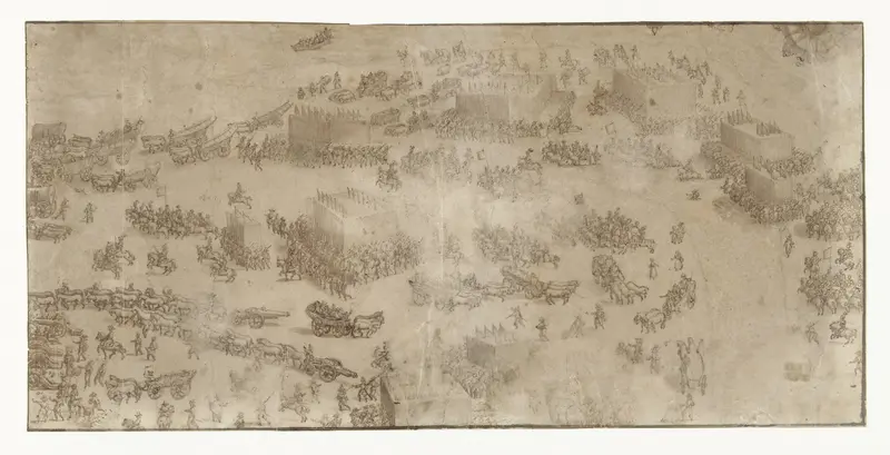 Het Staatse leger steekt de haven bij Nieuwpoort over, 1600 Wall Art by Unknown - High-Resolution Digital Print