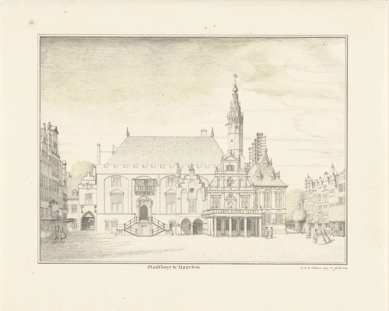 Het stadhuis te Haarlem Wall Art by G. van der Schoor - High-Resolution Digital Print