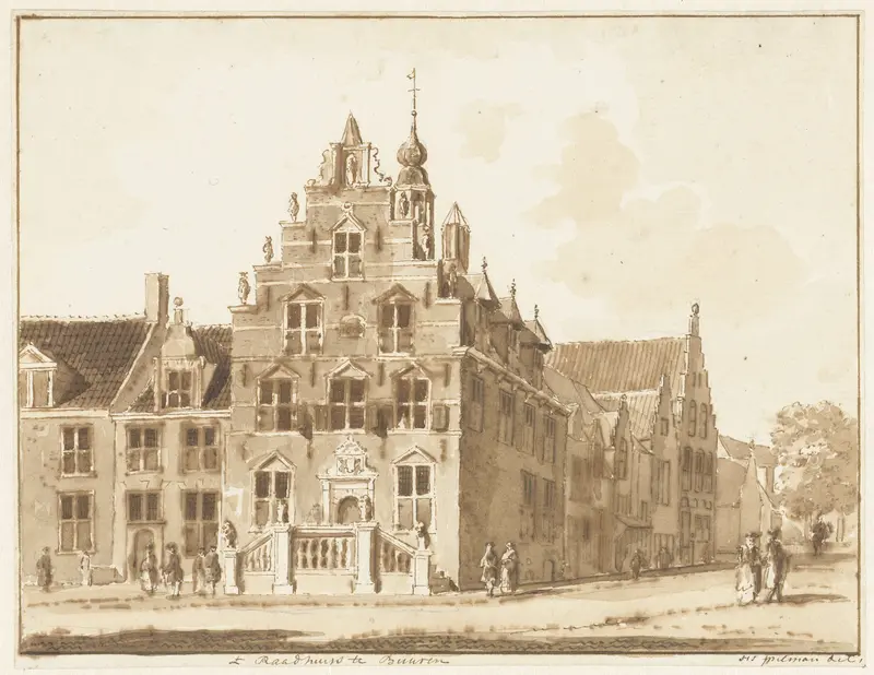 Het stadhuis van Buren Wall Art by Hendrik Spilman - High-Resolution Digital Print