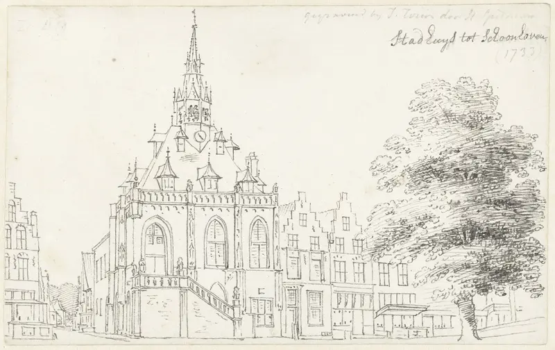 Het stadhuis van Schoonhoven Wall Art by Cornelis Pronk - High-Resolution Digital Print