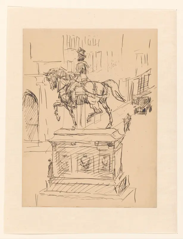 Het standbeeld van Willem de Zwijger op het Noordeinde te 's-Gravenhage Wall Art by Isaac Israels - High-Resolution Digital Print