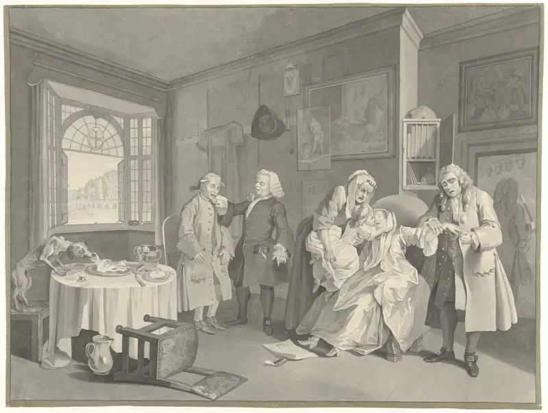 Het sterven van de weduwe, haar latende een onecht kindj (...) Wall Art by Cornelis Ploos van Amstel - High-Resolution Digital Print