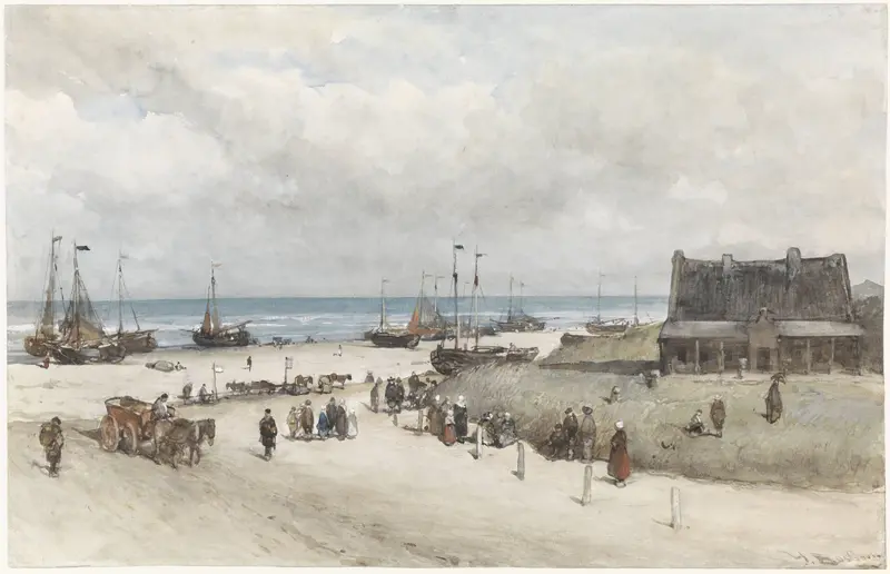 Het strand van Scheveningen Wall Art by Unknown - High-Resolution Digital Print