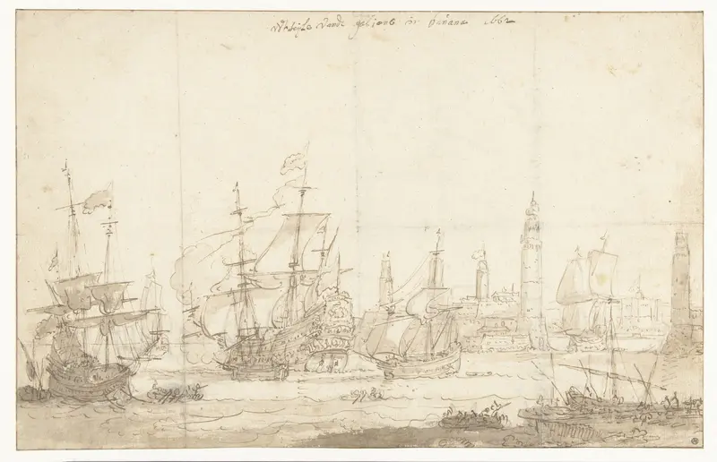 Het uitzeilen van de Spaanse vloot van Havanna in 1662 Wall Art by Unknown - High-Resolution Digital Print