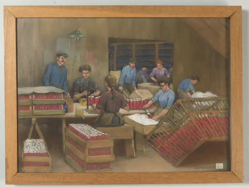 Het verpakken van aardappelmeel Wall Art by Herman Heijenbrock - High-Resolution Digital Print