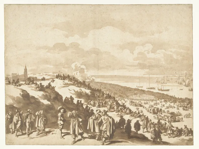 Het vertrek van Karel II naar Engeland Wall Art by Jan de Bisschop - High-Resolution Digital Print