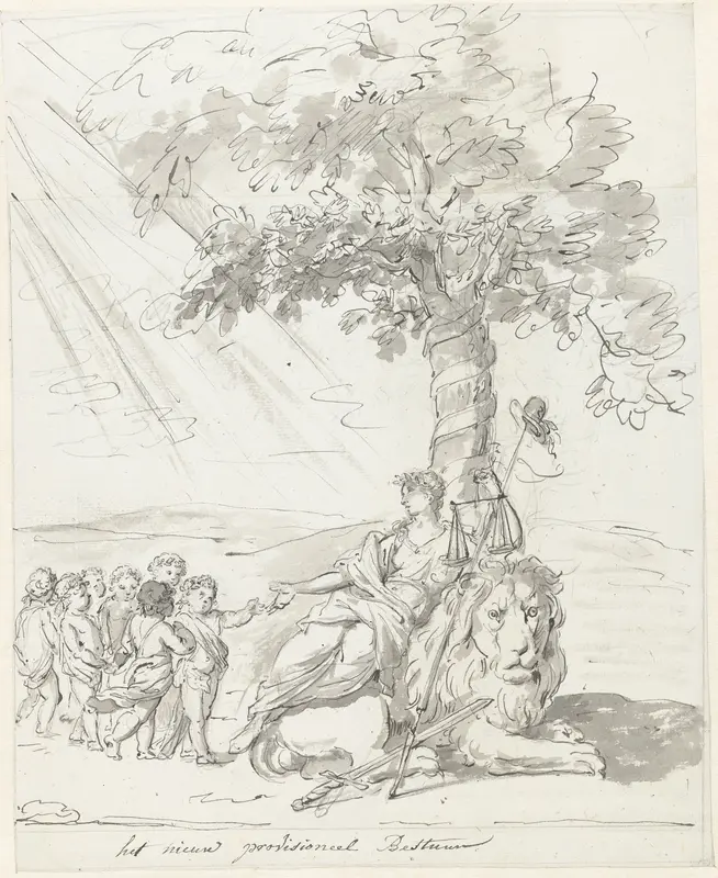 Het Volksbewind Gevestigd, decoratie op het Amstelveld, 1795 Wall Art by anonymous - High-Resolution Digital Print