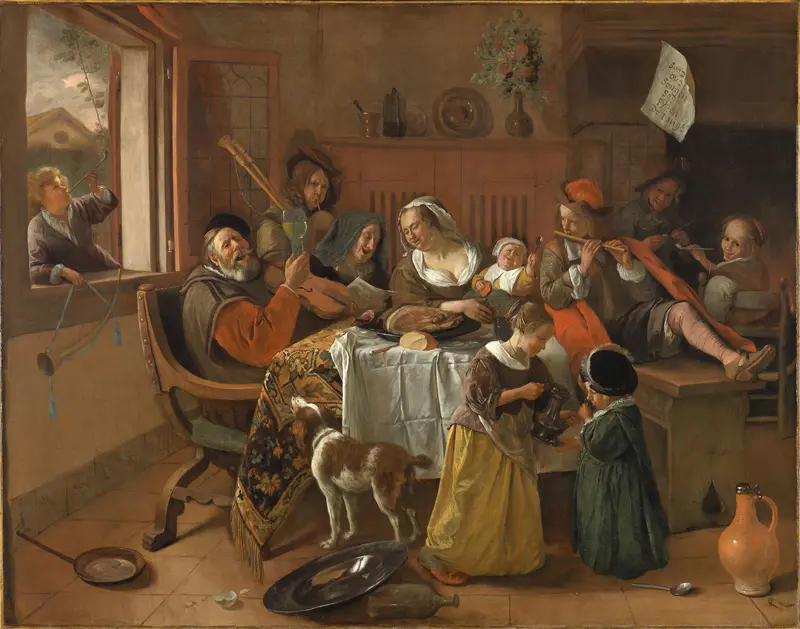 Het vrolijke huisgezin Wall Art by Jan Havicksz. Steen - High-Resolution Digital Print