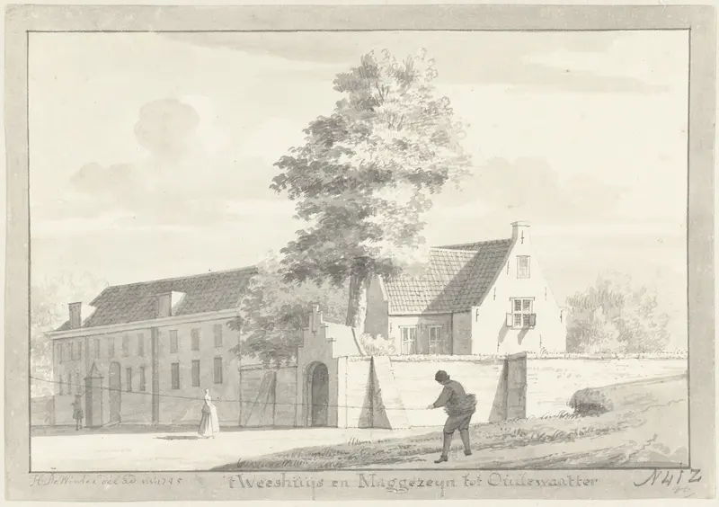 Het Weeshuis en het Magazijn te Oudewater Wall Art by Hendrik de Winter - High-Resolution Digital Print