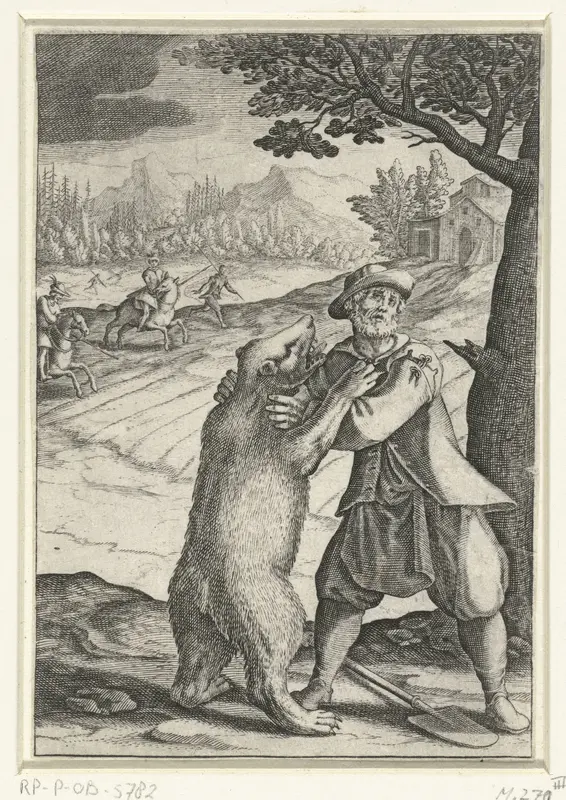 Het wonder van Spadino en de beer Wall Art by Jacques Callot - High-Resolution Digital Print