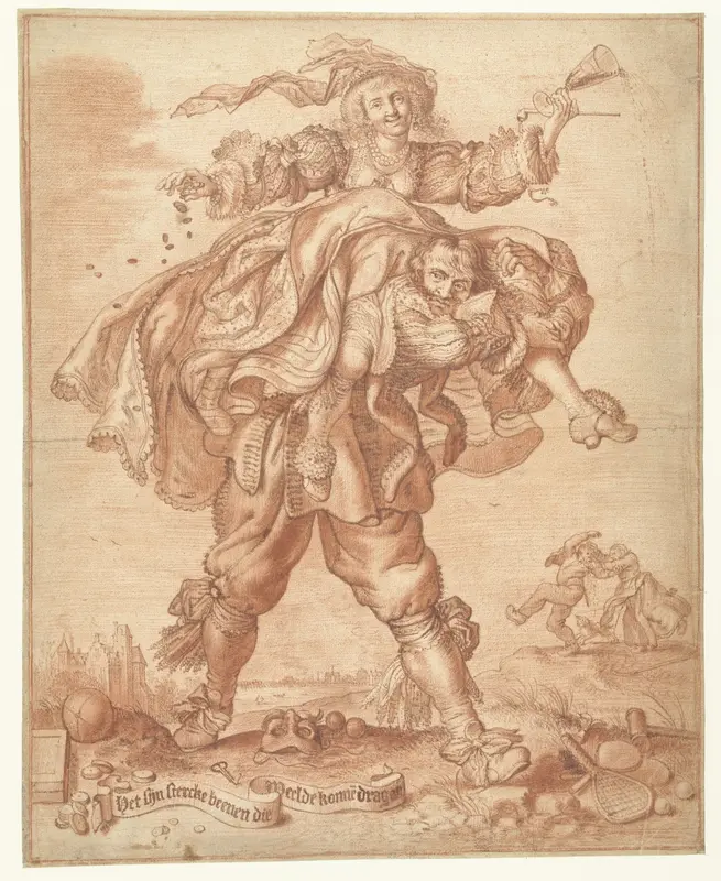 Het zijn sterke benen die weelde kunnen dragen Wall Art by Adriaen Pietersz van de Venne - High-Resolution Digital Print