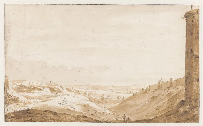Heuvelachtig landschap bij de Namenpoort van Brussel Wall Art by Jan de Bisschop - High-Resolution Digital Print