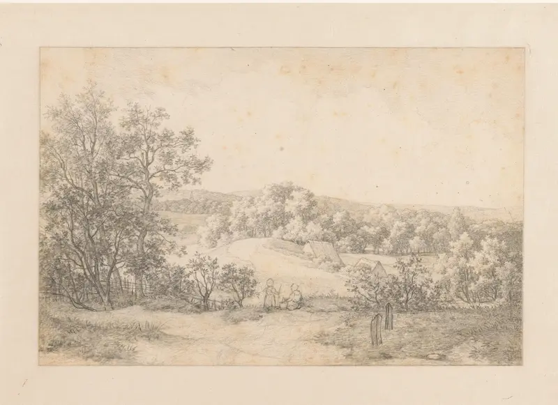 Heuvelachtig landschap met bomengroepen Wall Art by Unknown - High-Resolution Digital Print