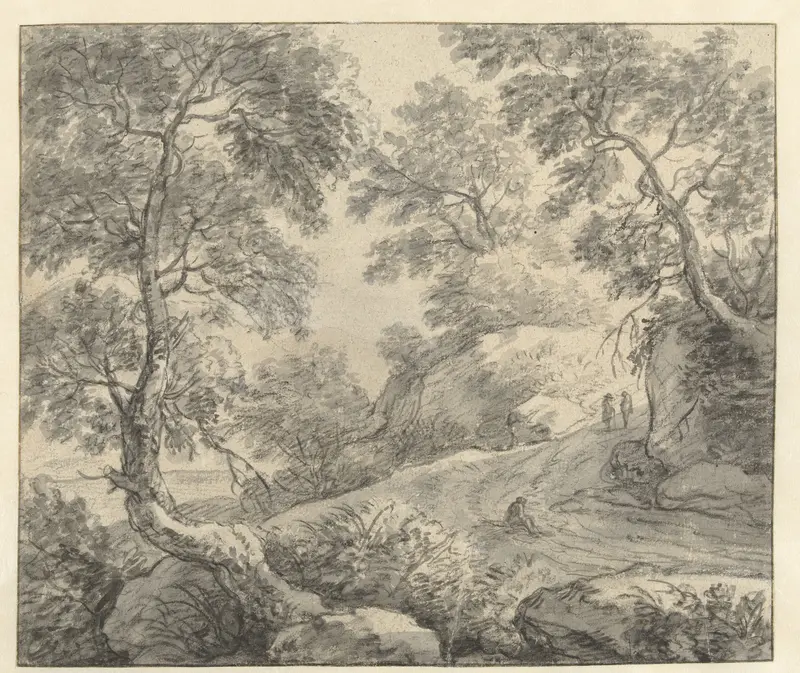 Heuvelachtig landschap met een slingerende weg Wall Art by Anthonie Waterloo - High-Resolution Digital Print