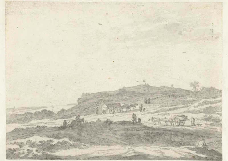 Heuvellandschap met een wagen en een kar Wall Art by Pieter de Molijn - High-Resolution Digital Print